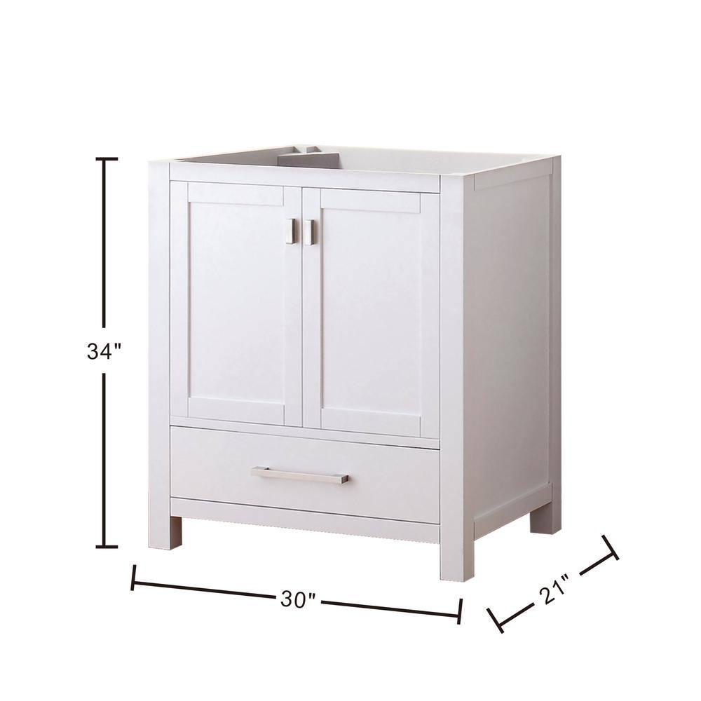 Avanity Modero-V30 Modero 30" Single Free Standing Wood Vanity Cabinet Only - White