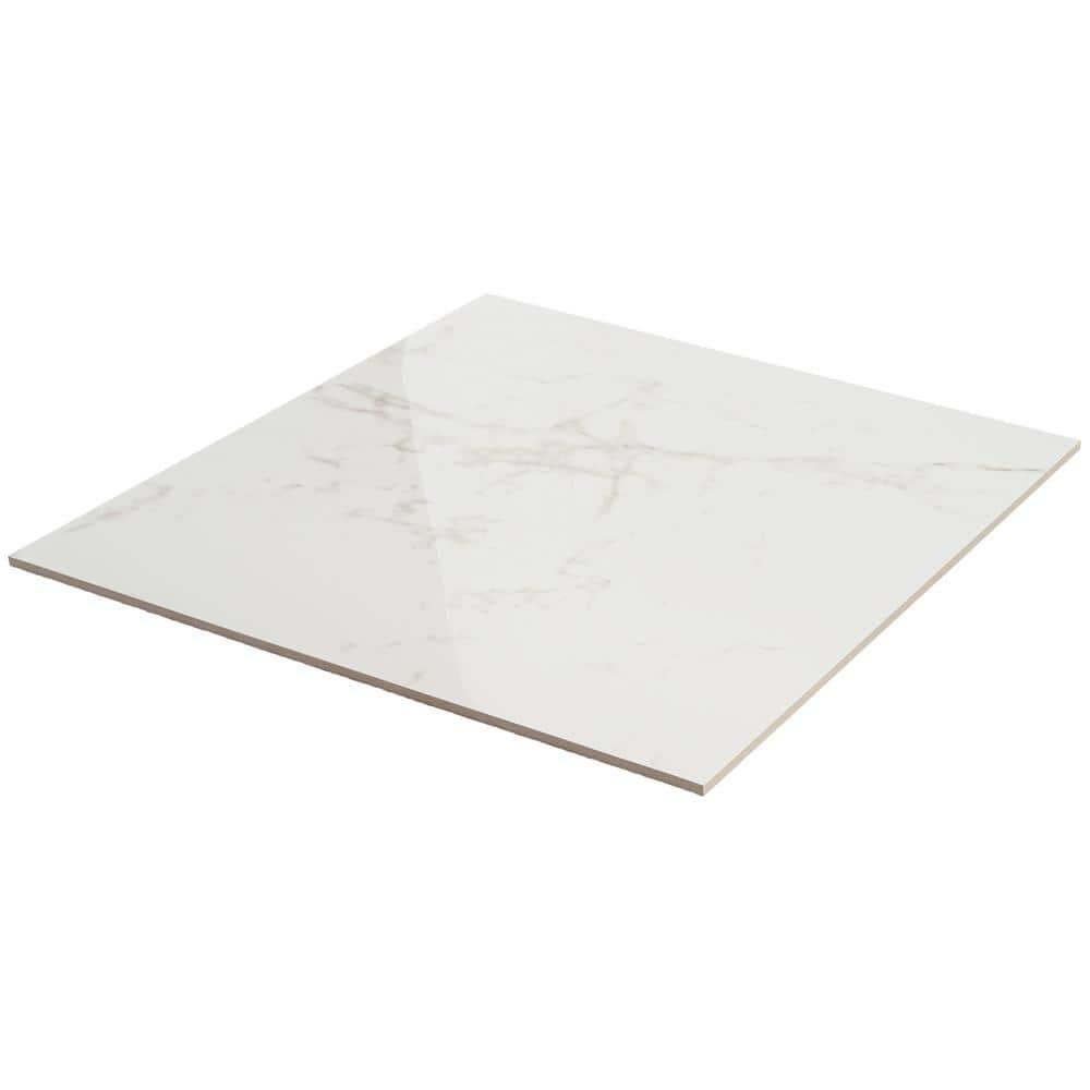 24" x 24" Polished Marble Look Porcelain Floor and Wall Tile (15.5 Sq. Ft. / Case)