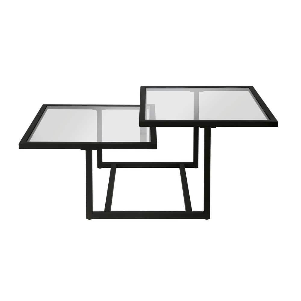Evelyn&Zoe Amalie 43" Wide Square Coffee Table, Blackened Bronze