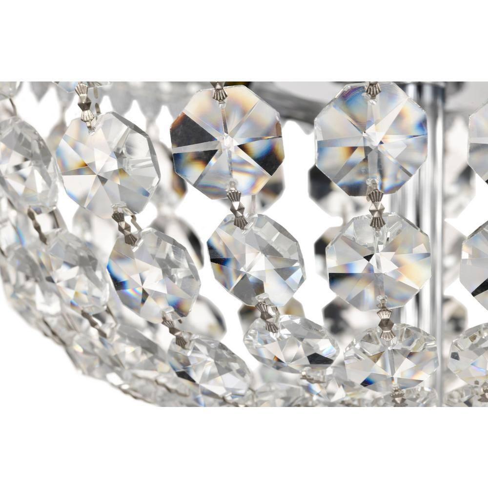 Edvivi 6-Light Chrome Crystal Empire Chandelier Pendant Ceiling Fixture | Glam Lighting