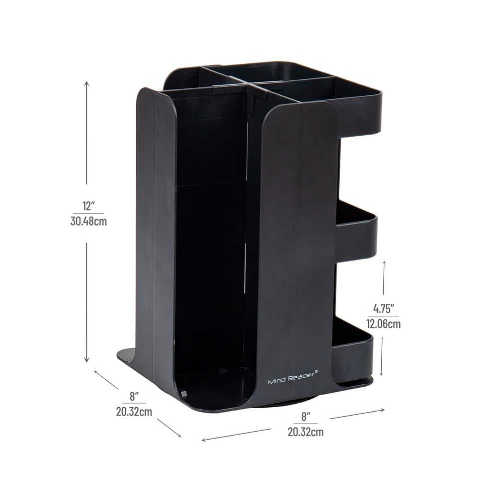 Mind Reader Mind Reader Cup Condiment Carousel, Countertop Organizer, Coffee Bar Accessories, Kitchen, Stirrers, 8"L x 8"W x 12"H