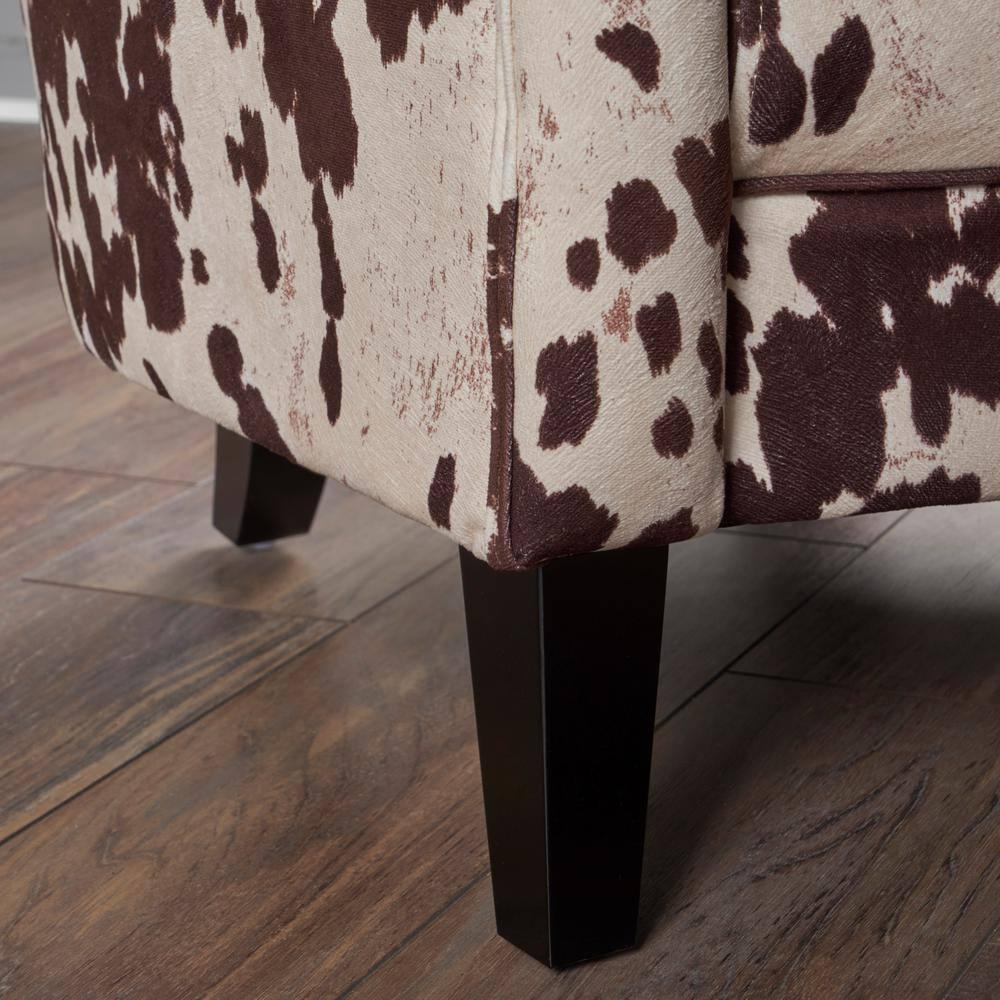 Noble House Siena Classic Milk Cow Velvet Club Chair, Beige