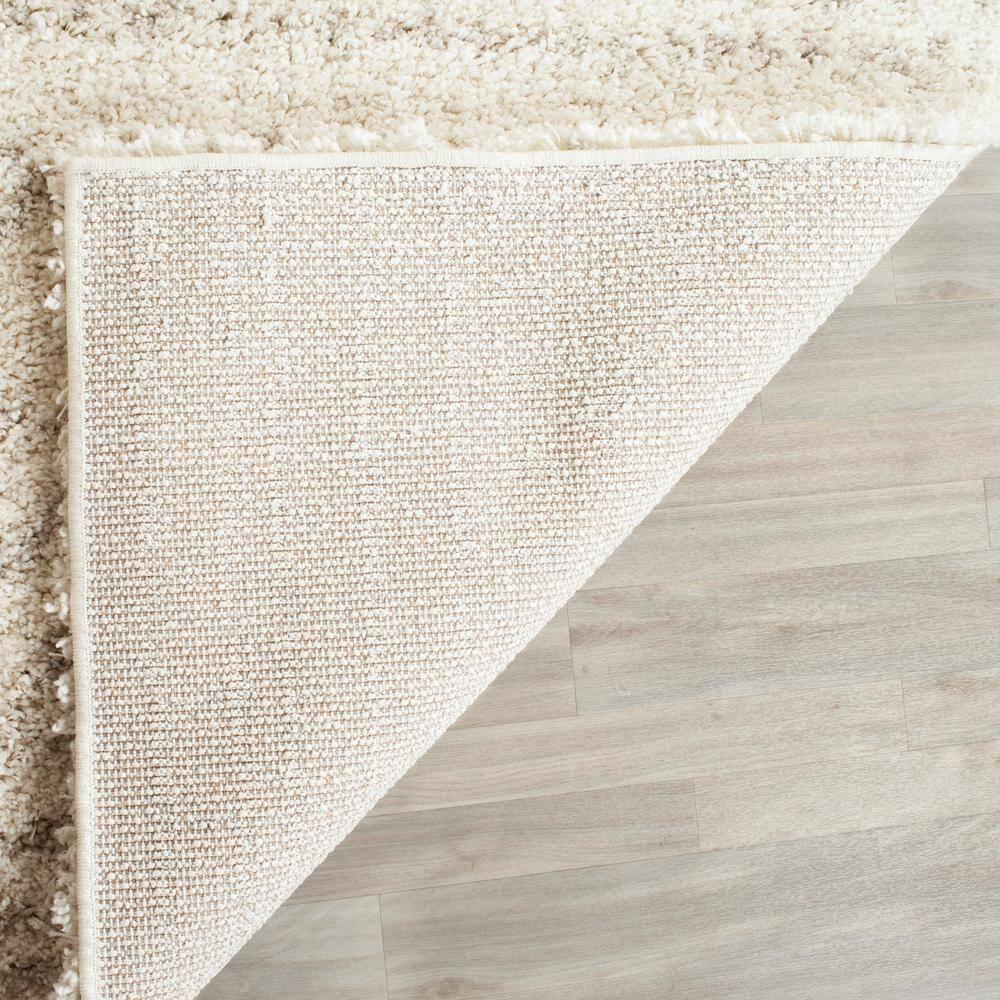 SAFAVIEH Arizona Teagan Geometric Striped Shag Area Rug, Ivory/Beige, 9' x 12'