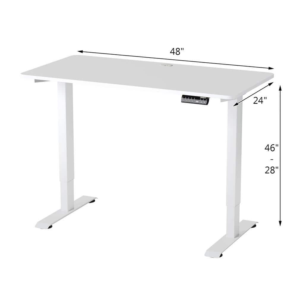 Costway Electric Adjustable Standing Desk Stand up Workstation w/Control White
