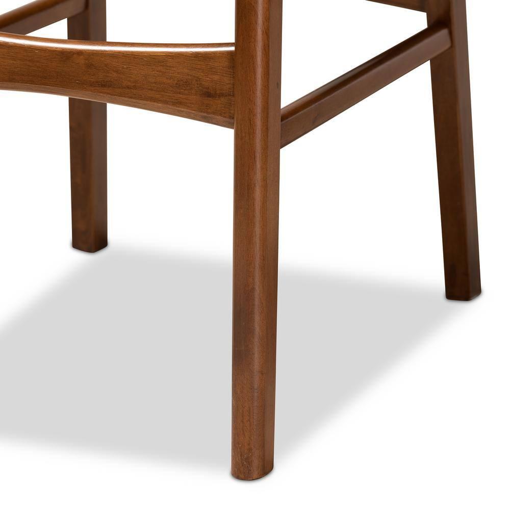 2pc Katya Wood Barstool Set Walnut Brown/Gray - Baxton Studio