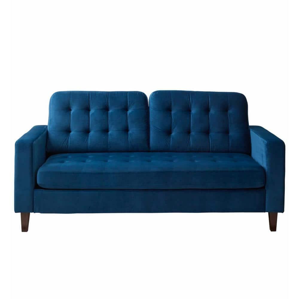 76” Brynn Upholstered Square Arm Sofa with Buttonless Tufting - Brookside Home