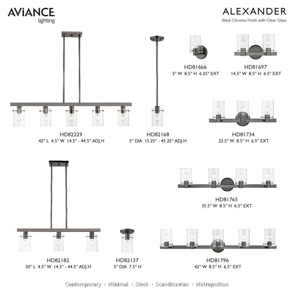 Livex Lighting Munich 5 - Light Chandelier in  Black Chrome