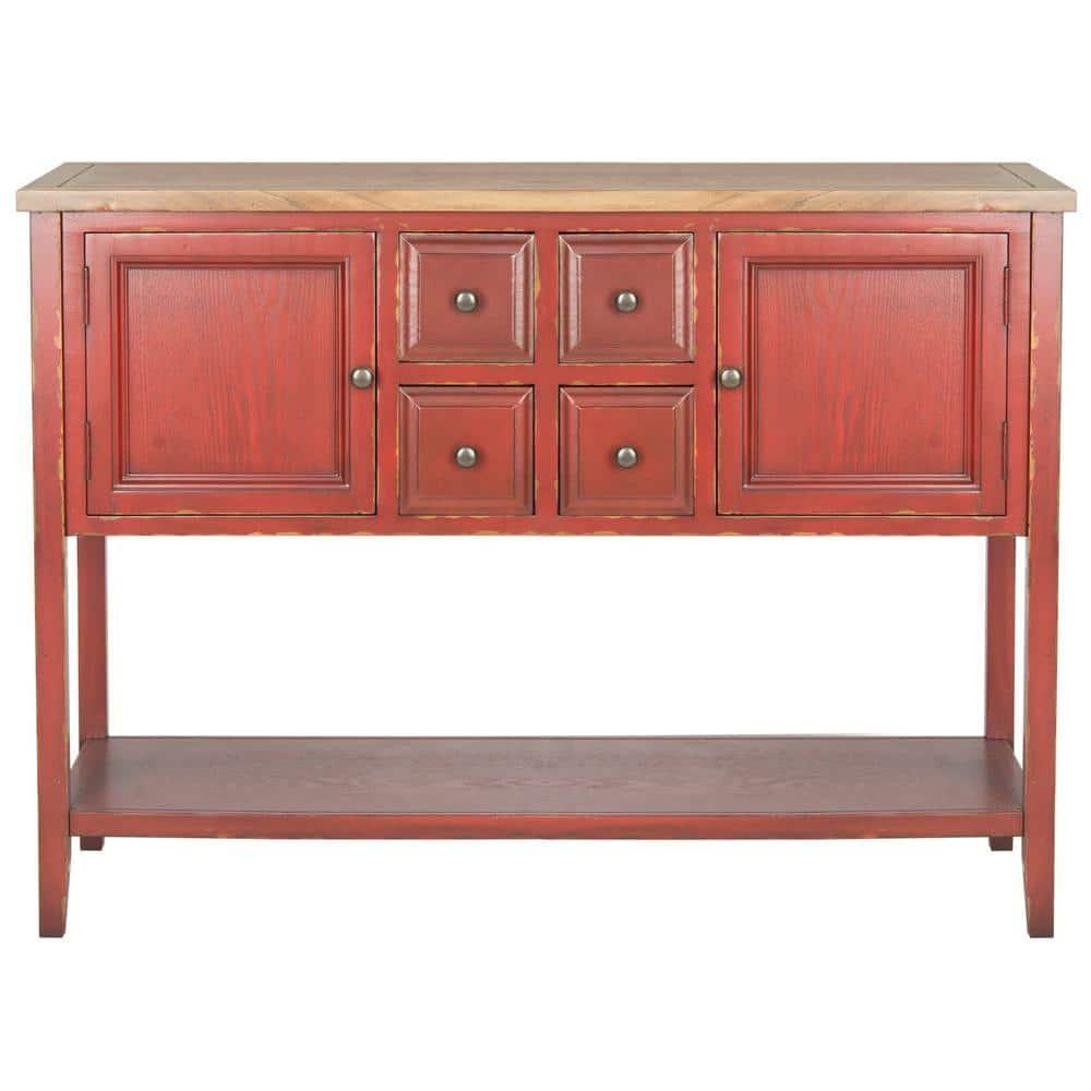 Charlotte Sideboard - Egyptian Red/Oak Top - Safavieh.