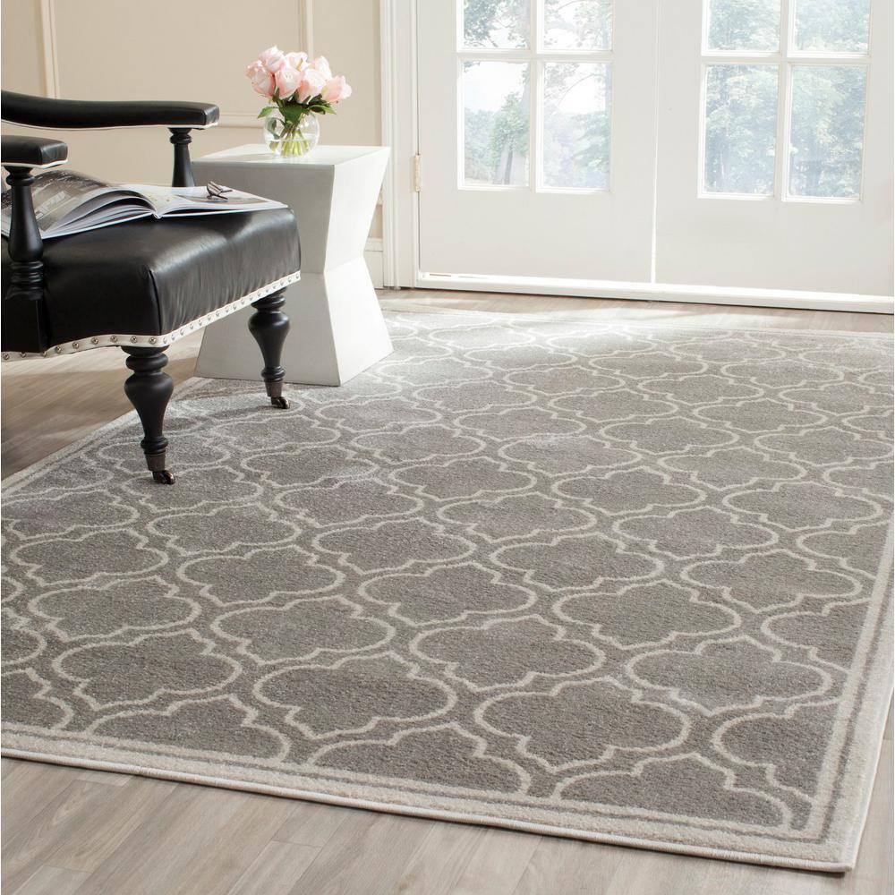 Amherst AMT412 Power Loomed Accent Rug - Light Grey/Ivory - 3'x5' - Safavieh.