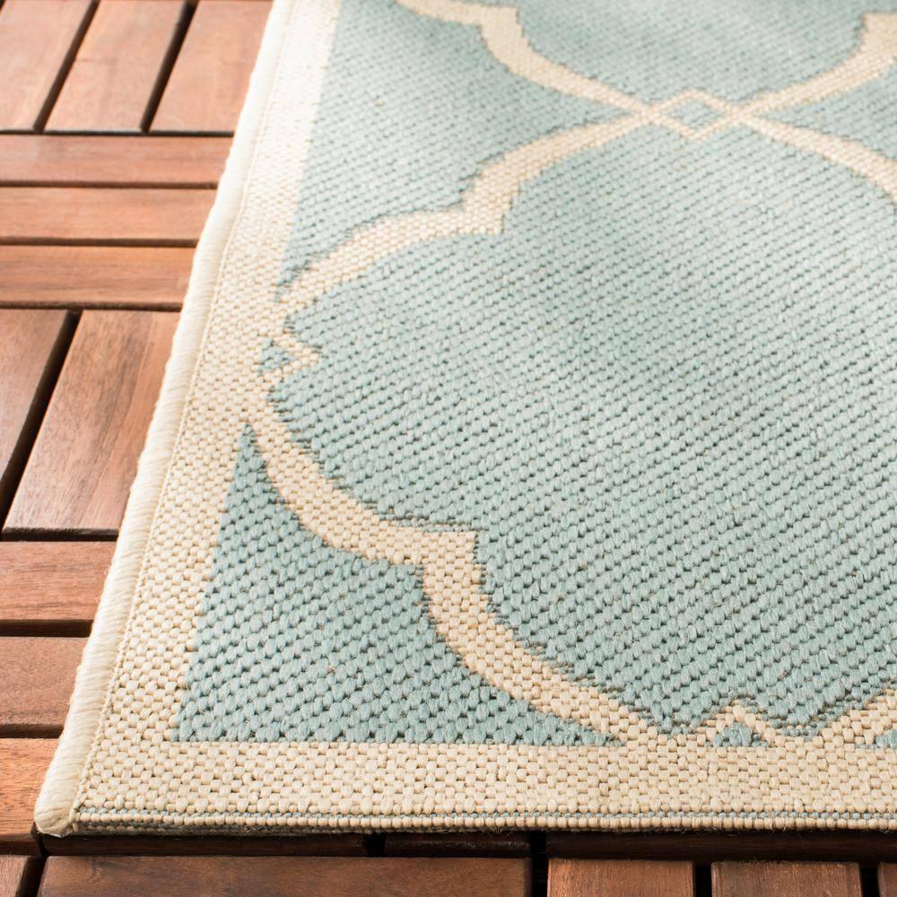 SAFAVIEH Beach House Nick Indoor/Outdoor Area Rug Aqua/Cream, 5'3" x 7'6"