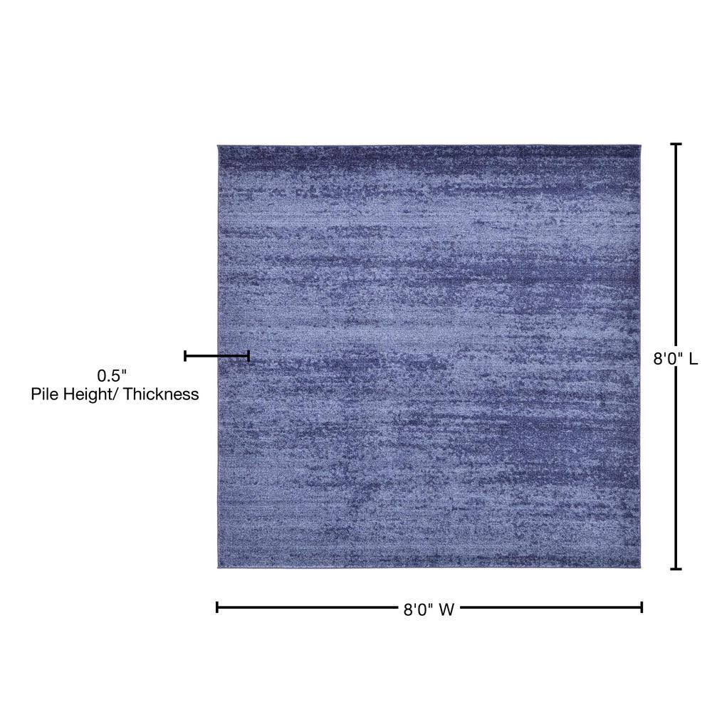 Unique Loom Del Mar Collection Area Rug - Lucille (7' 10" Square, Navy Blue/ Ivory)