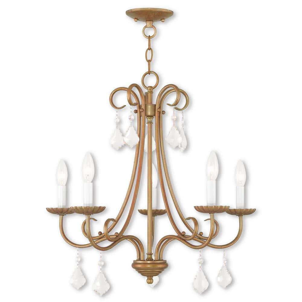 Livex Lighting Daphne 5 - Light Chandelier in  Antique Gold Leaf