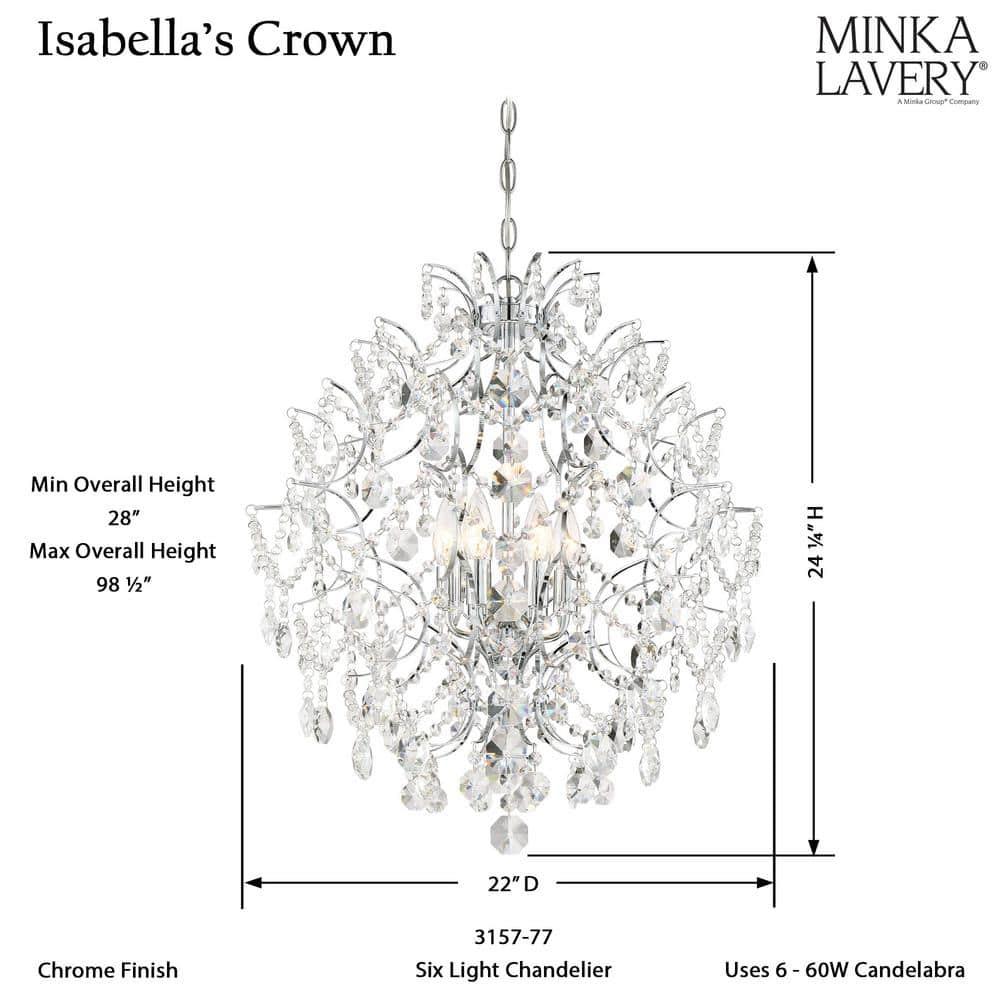 Minka Lavery Isabella's Crown 6 - Light Dimmable Globe Chandelier