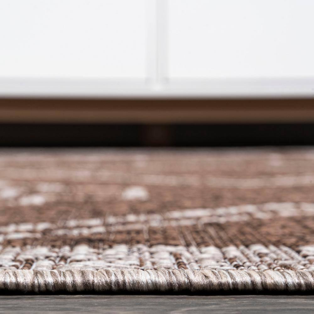 2'x10' Marokko Diamond Medallion Indoor/Outdoor Runner Rug, Brown/Beige - JONATHAN Y