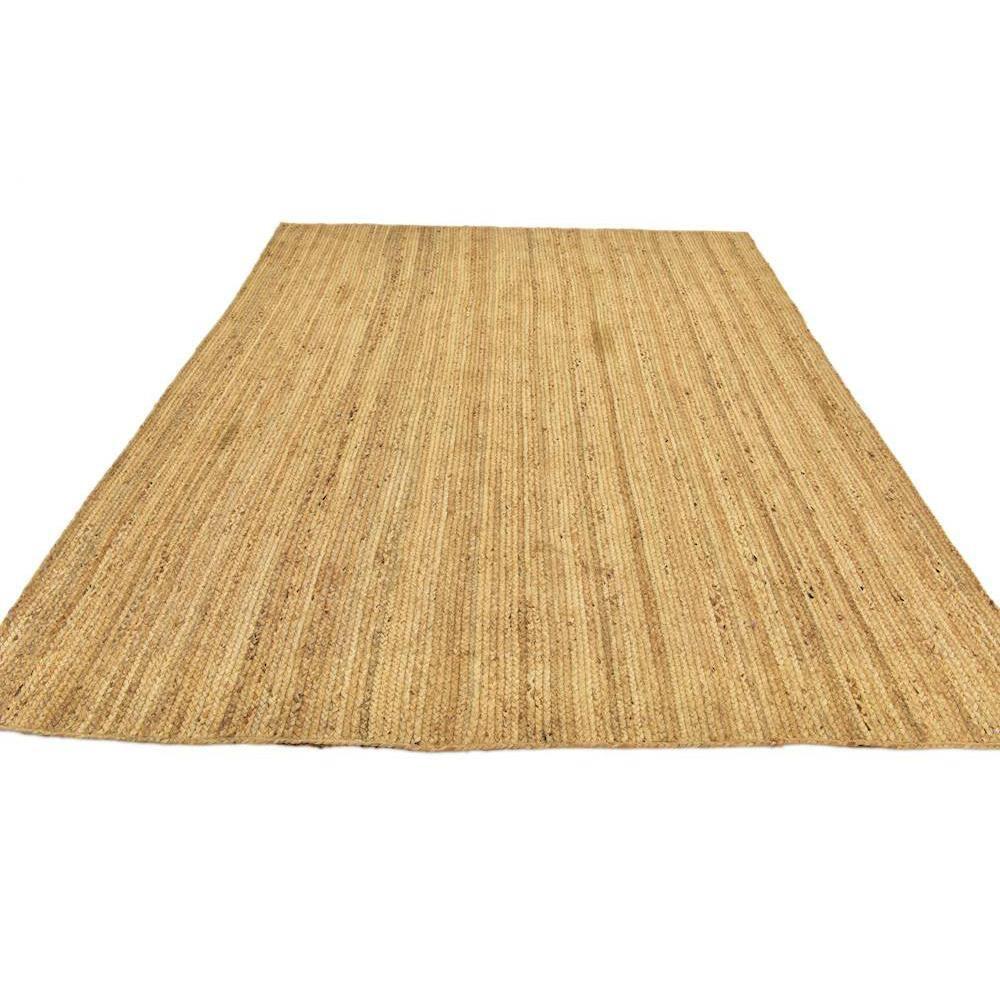 Unique Loom Braided Jute Collection Area Rug - Dhaka (8' x 10' Rectangle, Natural)