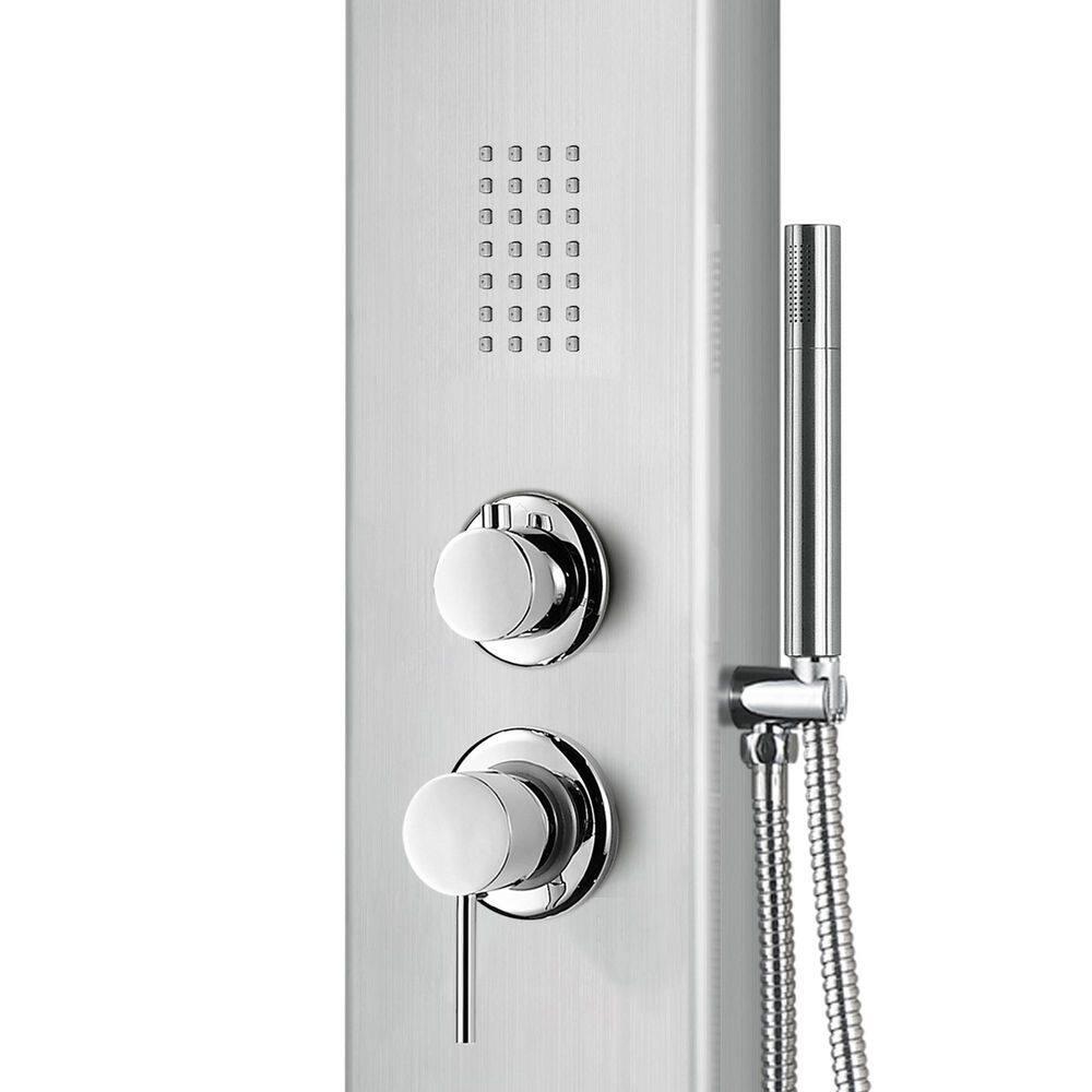 AquaNiche 8-in Rain Showerhead Showerspa with 4-Body Jets Built-in Niche and Handshower