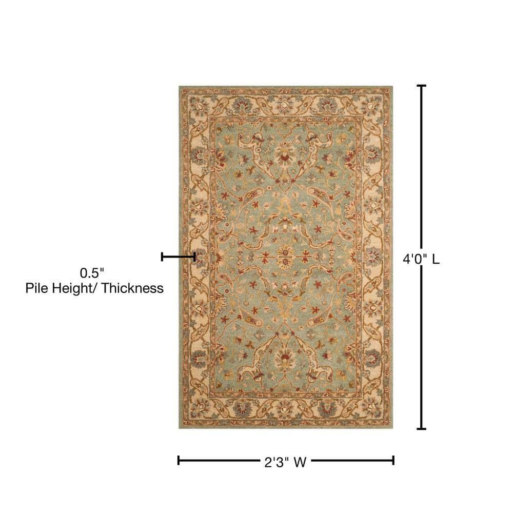 Antiquity AT311 Hand Tufted Accent Rug - Teal/Beige - 2'3"x4' - Safavieh.