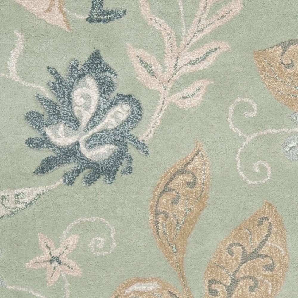 SAFAVIEH Jardin Daffodil Floral Wool Area Rug, Light Green/Multi, 5' x 8'