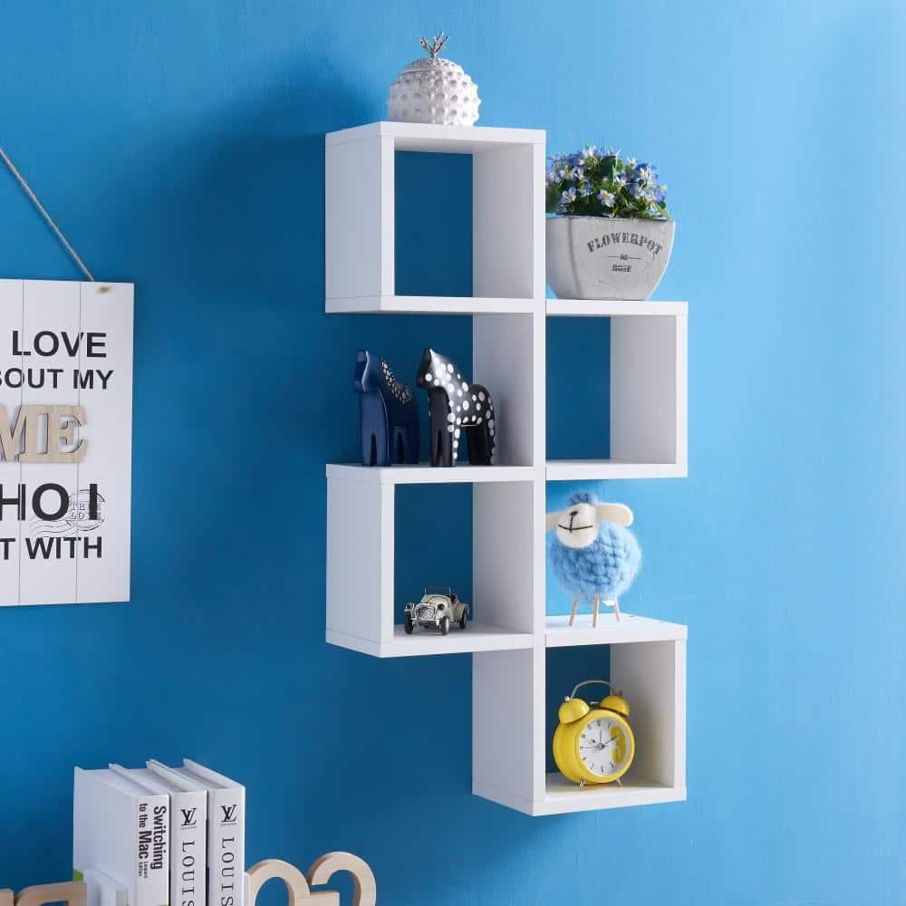 30" x 15.25" Cubby Chessboard Wall Shelf White - Danya B.