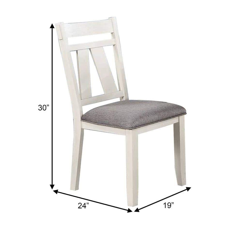 24 in. Lexi Padded Seat Classic Dining Side Chair, Gray & White - Set of 2