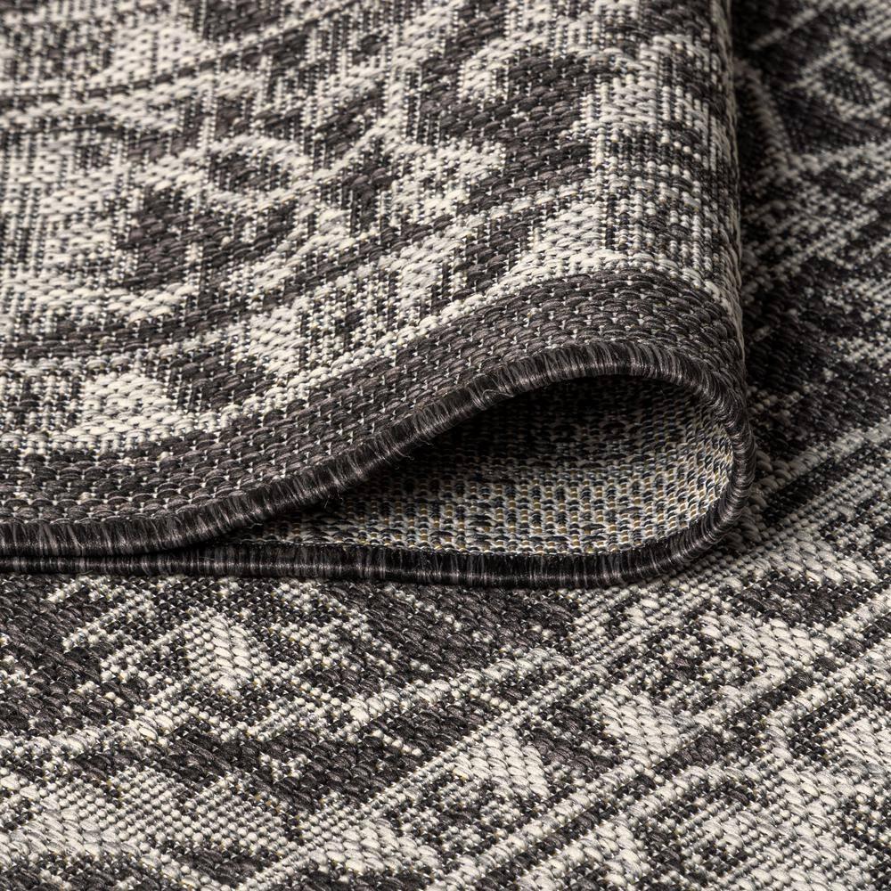 4'x6' Palazzo Vine and Border Textured Weave Indoor/Outdoor Area Rug, Black/Gray - JONATHAN Y