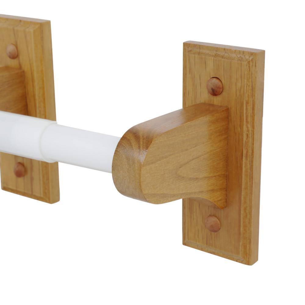 Dalton 4-Piece Bathroom Accessory Set, Honey Oak, Includes Towel Bar, Towel Ring, Toilet Paper Holder, and Robe Hook – Design House, 561258