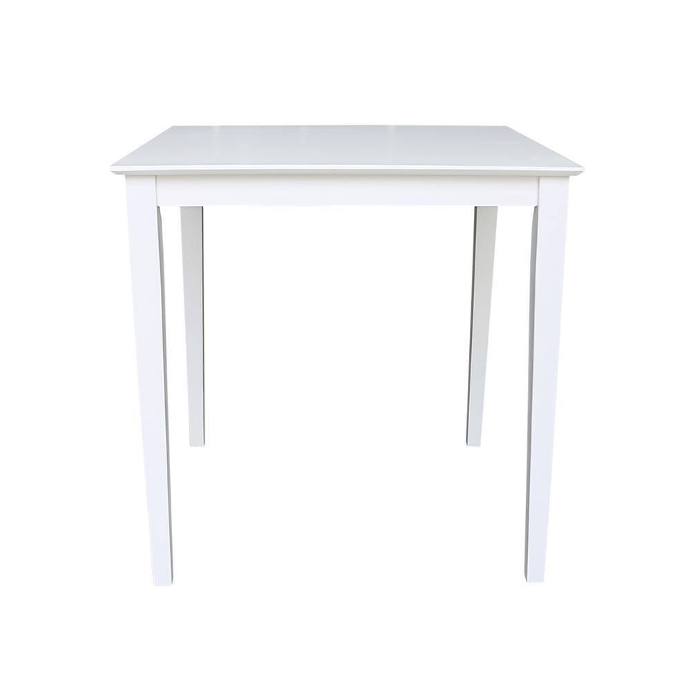 International Concepts Solid Wood 36" Square Counter Height Dining Table White: 4-Seat, Non-Extension, Wood Frame