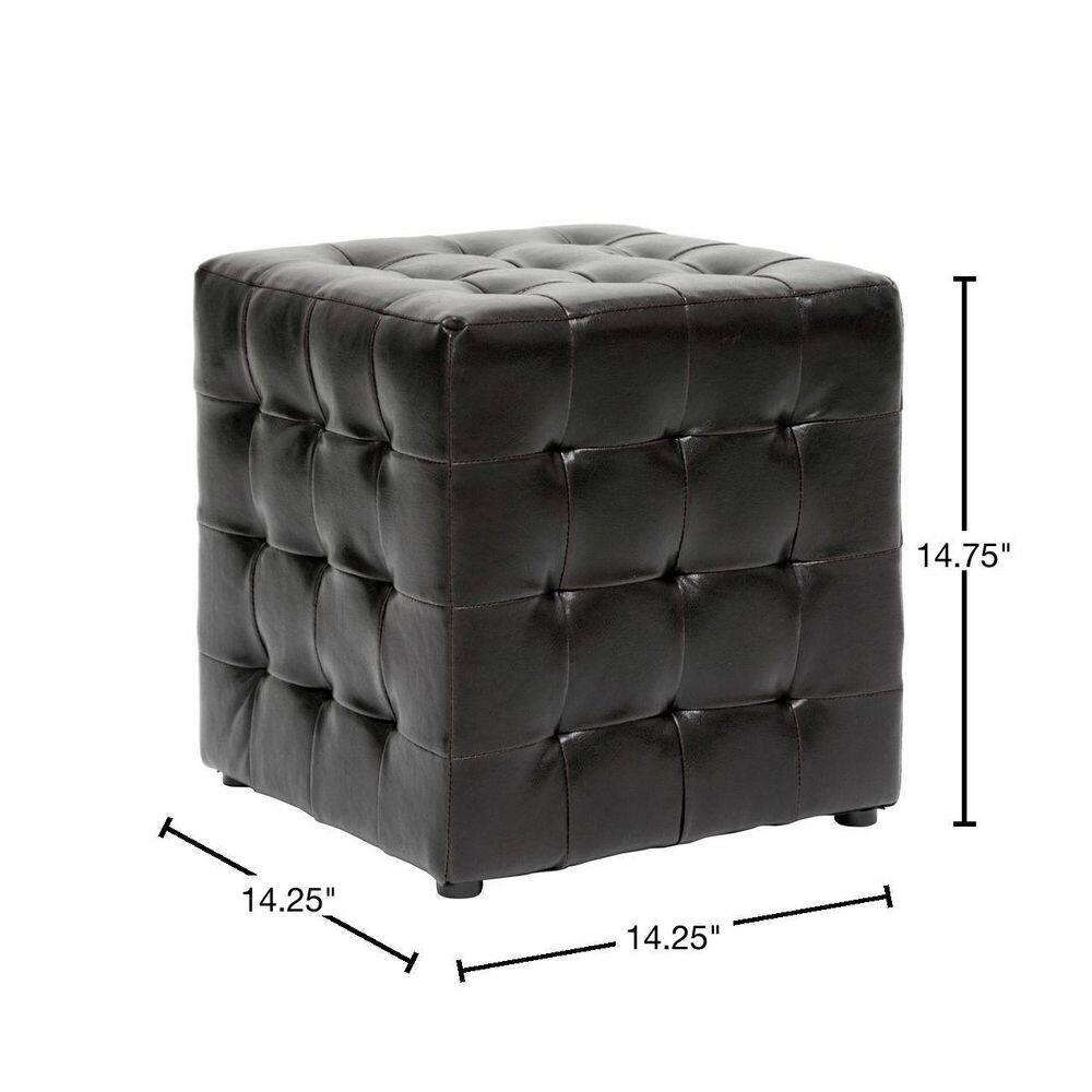 Set of 2 Siskal Modern Cube Ottoman Dark Brown - Baxton Studio
