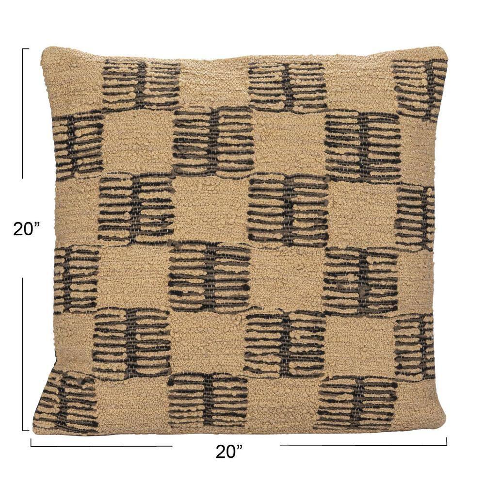 Secret Garden Checkered Reversible Throw Pillow