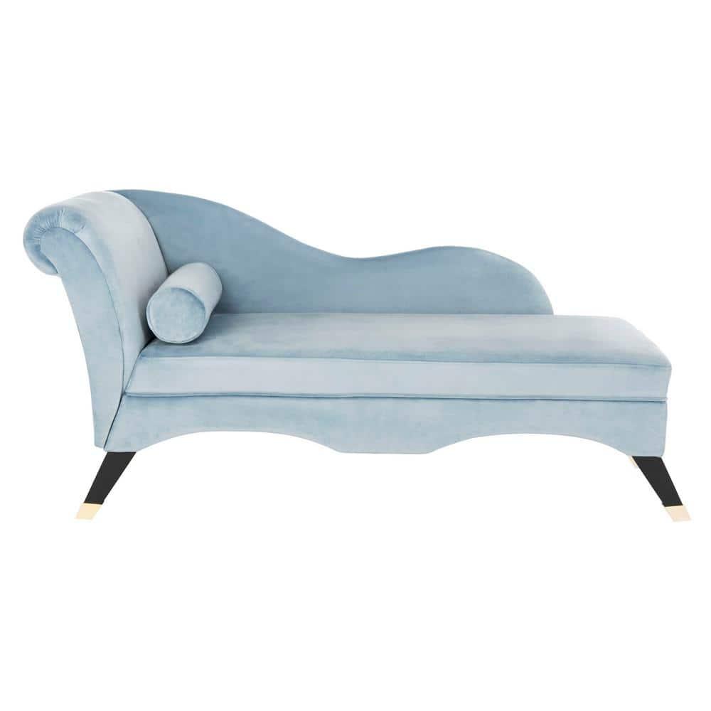 Caiden Chaise - FOX6284 - Slate Blue/Black - Safavieh