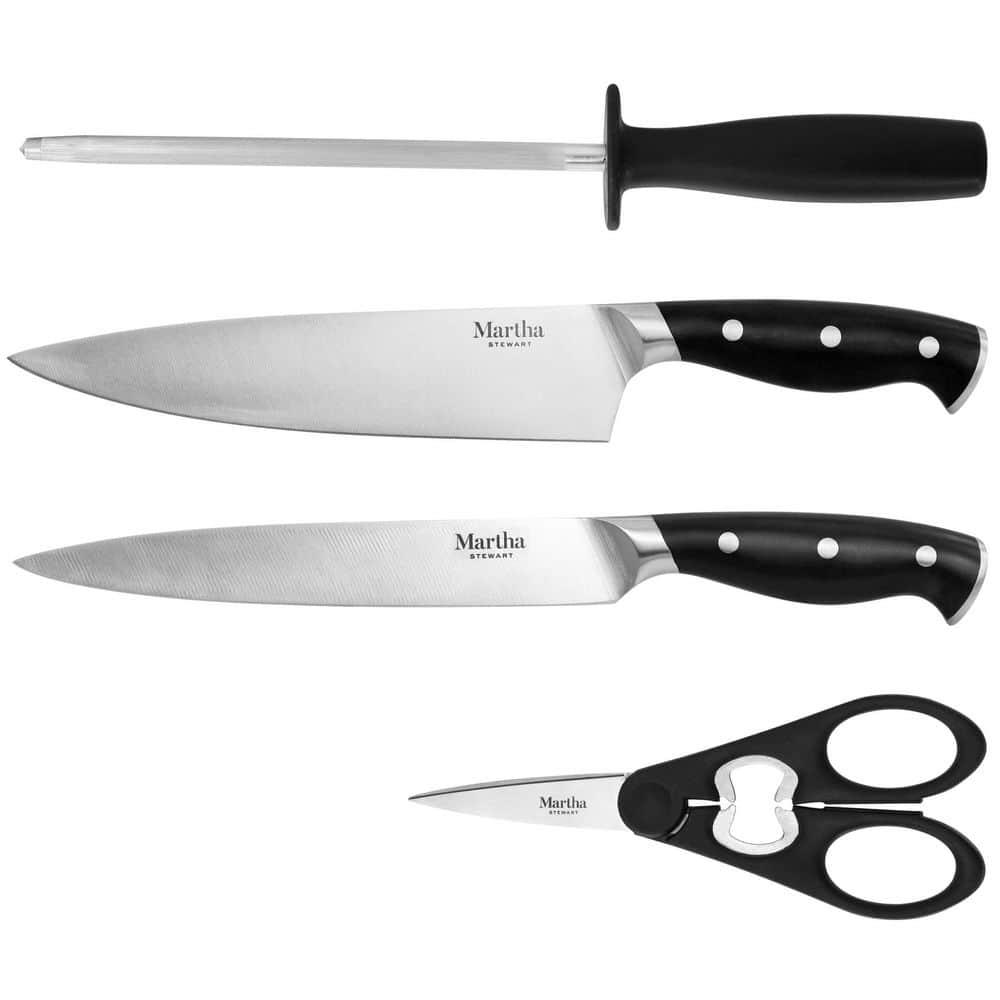 Martha Stewart Martha Stewart Stainless Steel 14 Piece Cutlery And Knife Block Set In Black