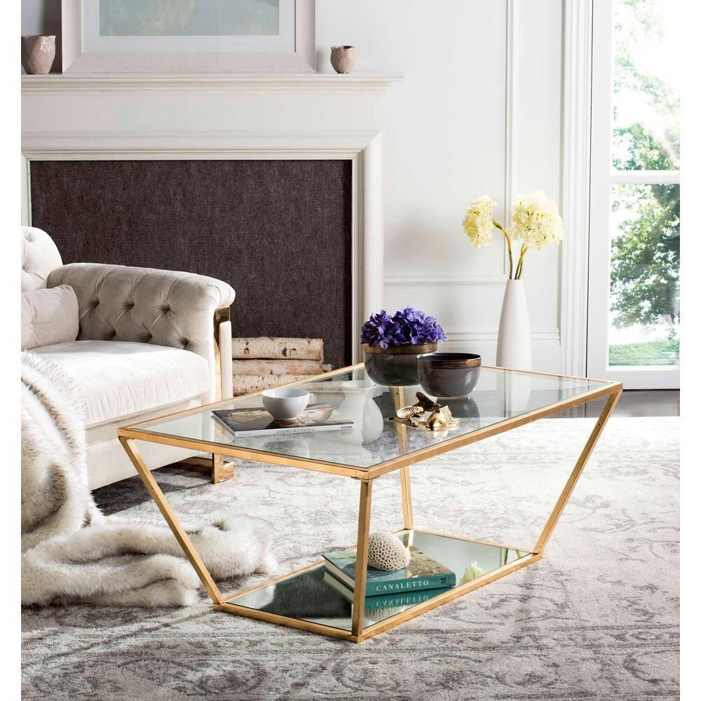 Allene Coffee Table - Gold/Clear - Safavieh