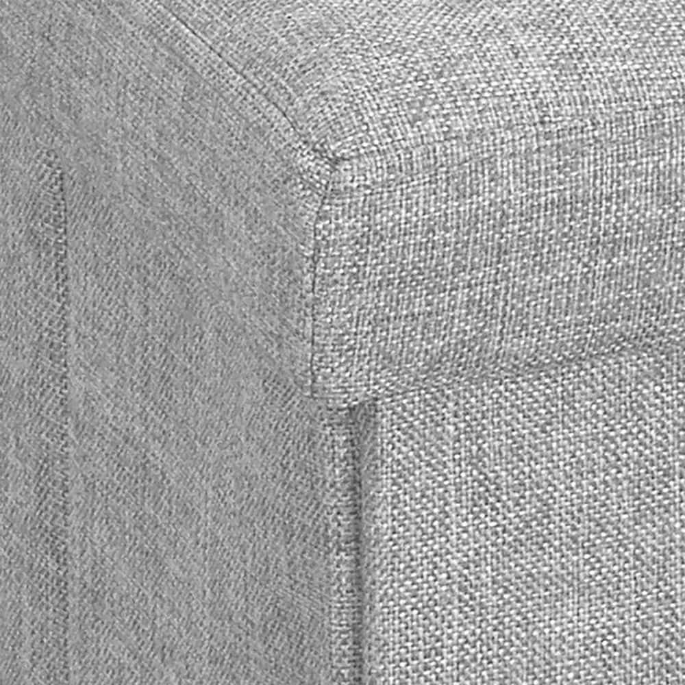 Simplify Faux Linen Folding Storage Ottoman Cube, Gray