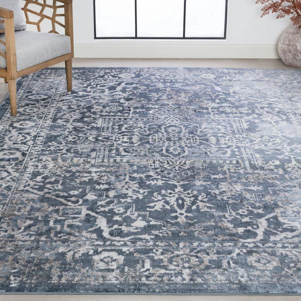 Tayse Nexus Area Rug NEX1701 Traditional Blue Faded Vintage 5' 3" x 7' 3" Rectangle