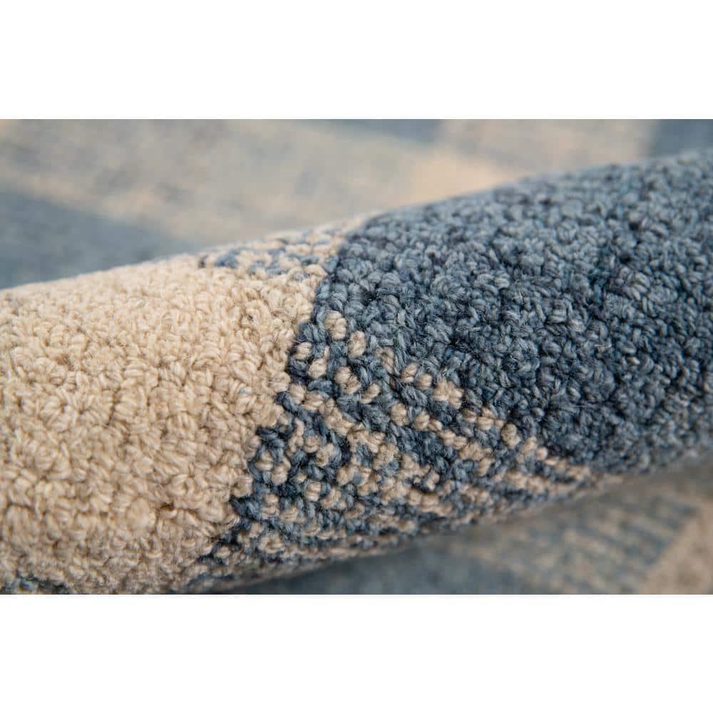 Handmade Blue Wool Tufted 8' x 10' Area Rug