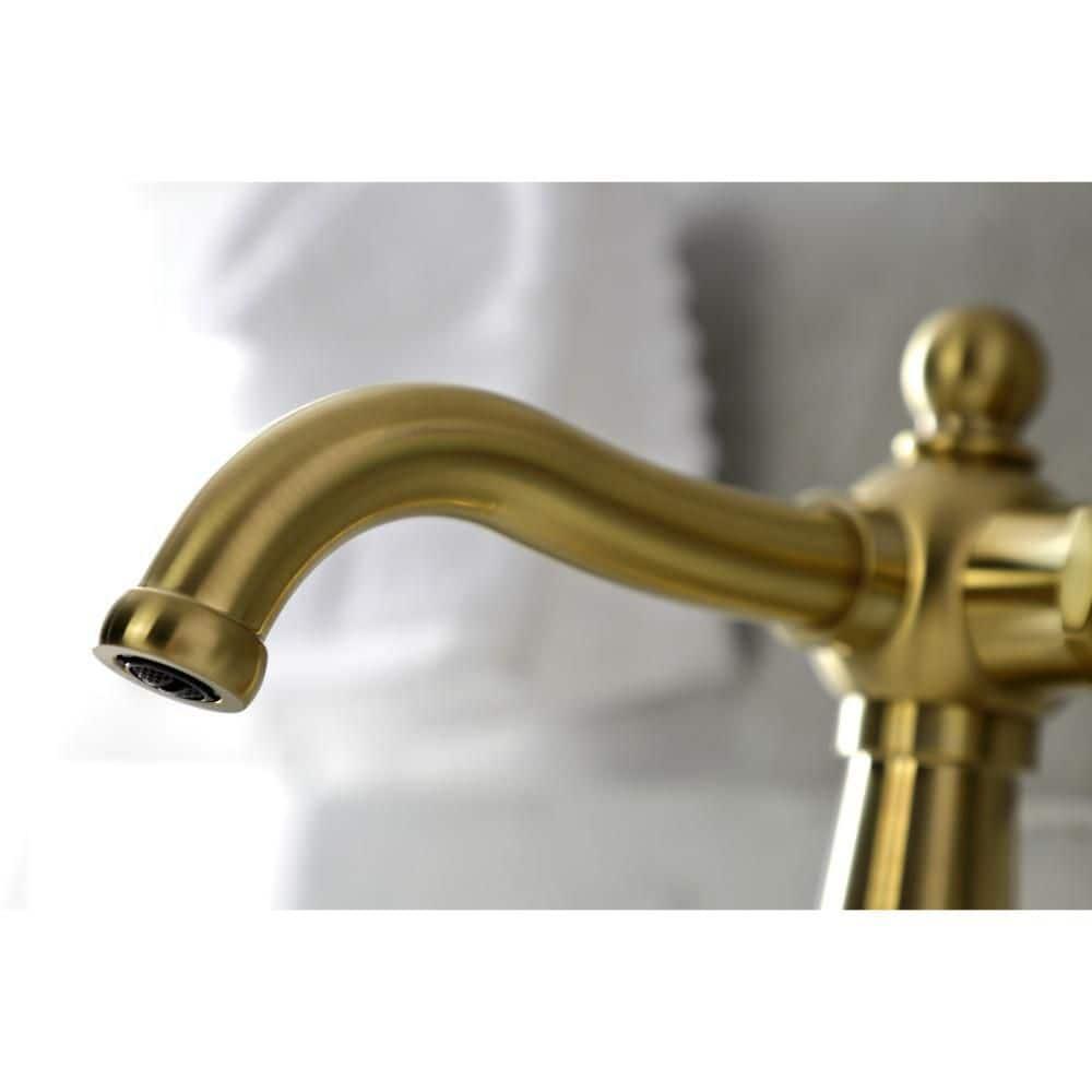 Kingston Brass Nautical Single-Handle 1-Hole Deck Mount Bathroom Faucet with Push Pop-Up and Deck Plate