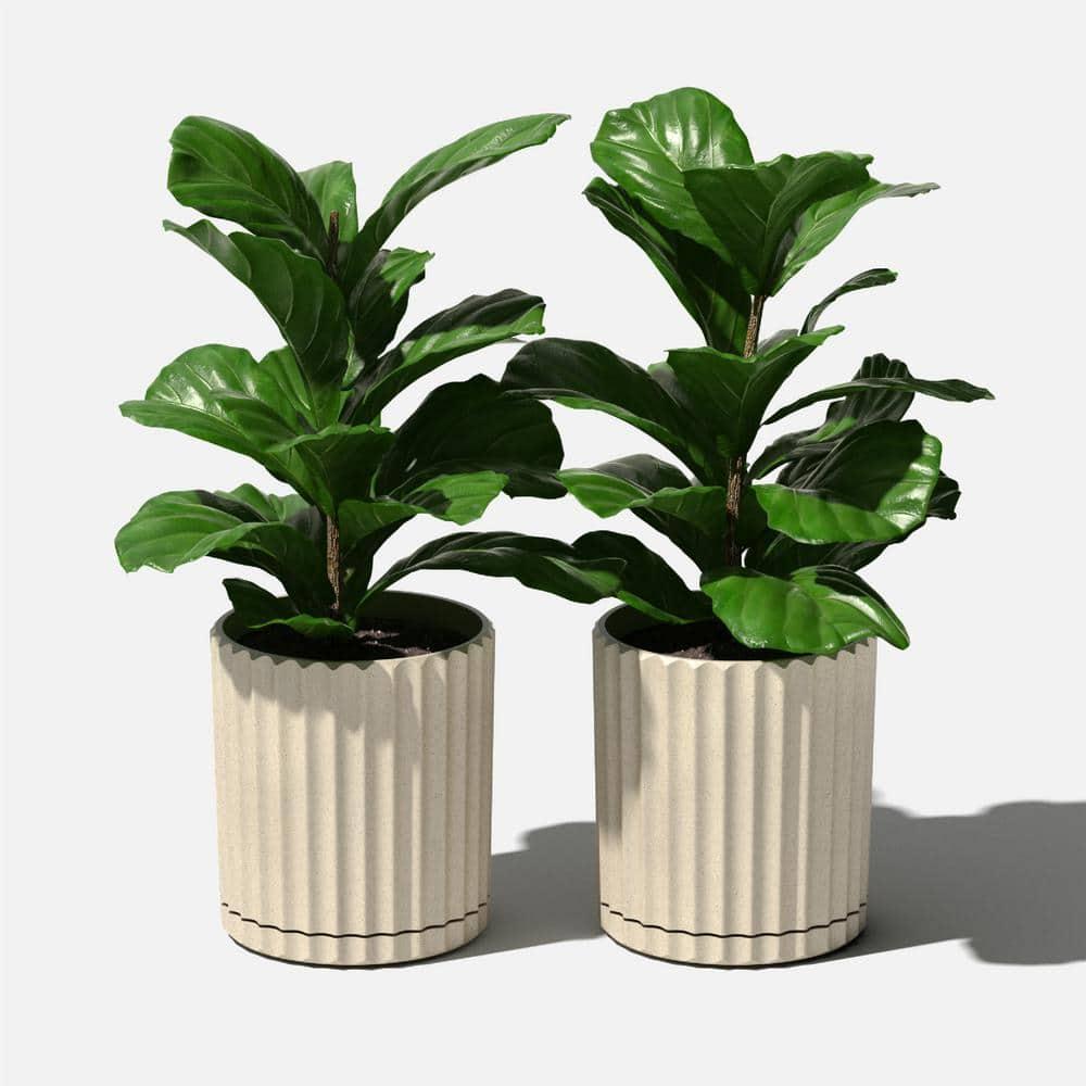 Veradek Mason Series Demi 6" Plastic-Stone Planter 2-Pack Sand