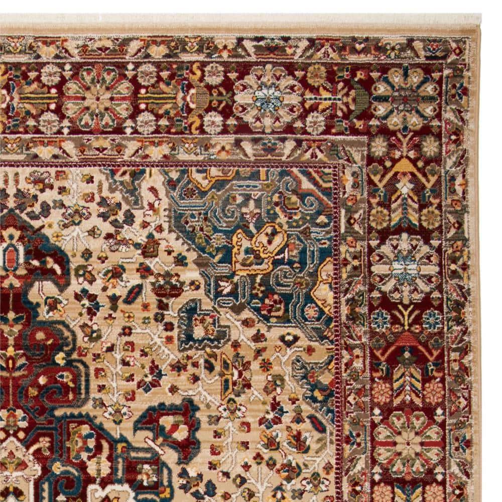Kashan KSN305 Power Loomed Area Rug - Ivory/Red - 9'x12'6" - Safavieh