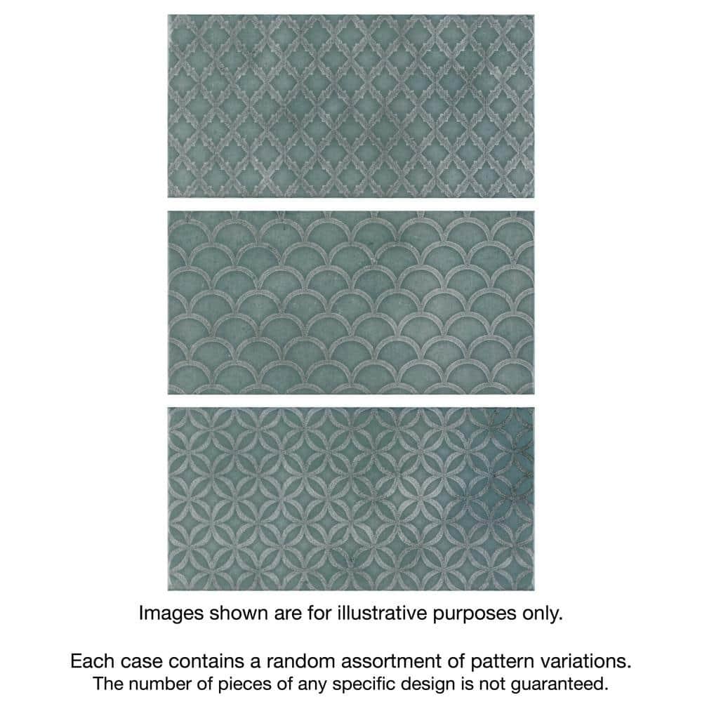 Merola Tile Camden 4" x 8" Ceramic Patterned Subway Wall Tile