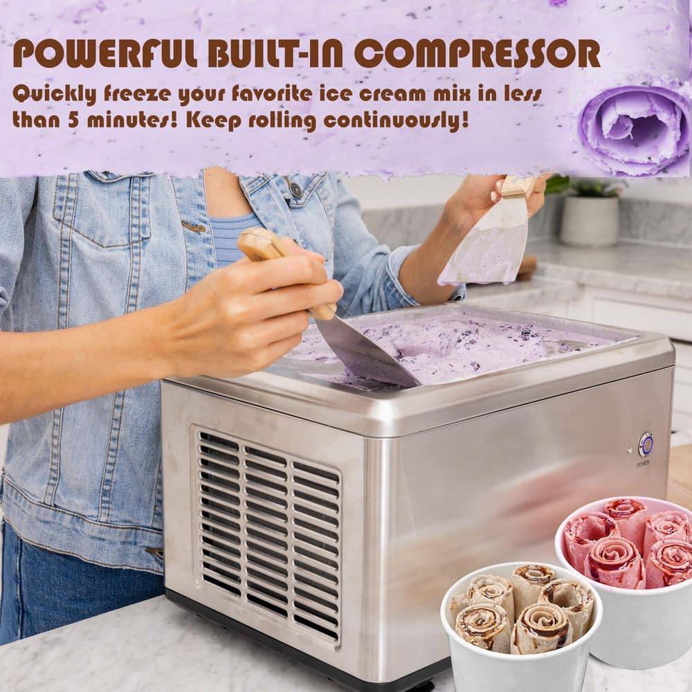 Whynter Whynter Portable Instant Ice Cream Maker Frozen Pan Roller in Stainless Steel