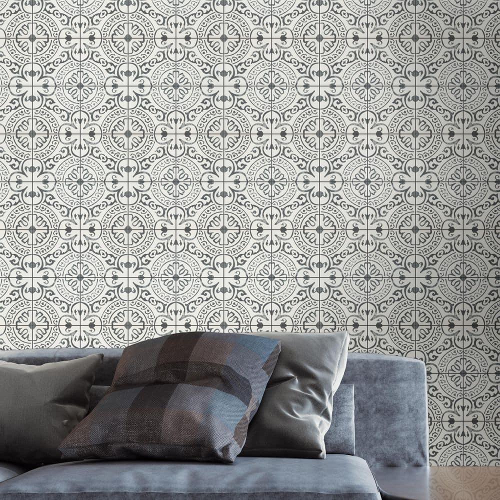 Amara 8" x 8" Encaustic Look Matte Porcelain Floor & Wall Tile
