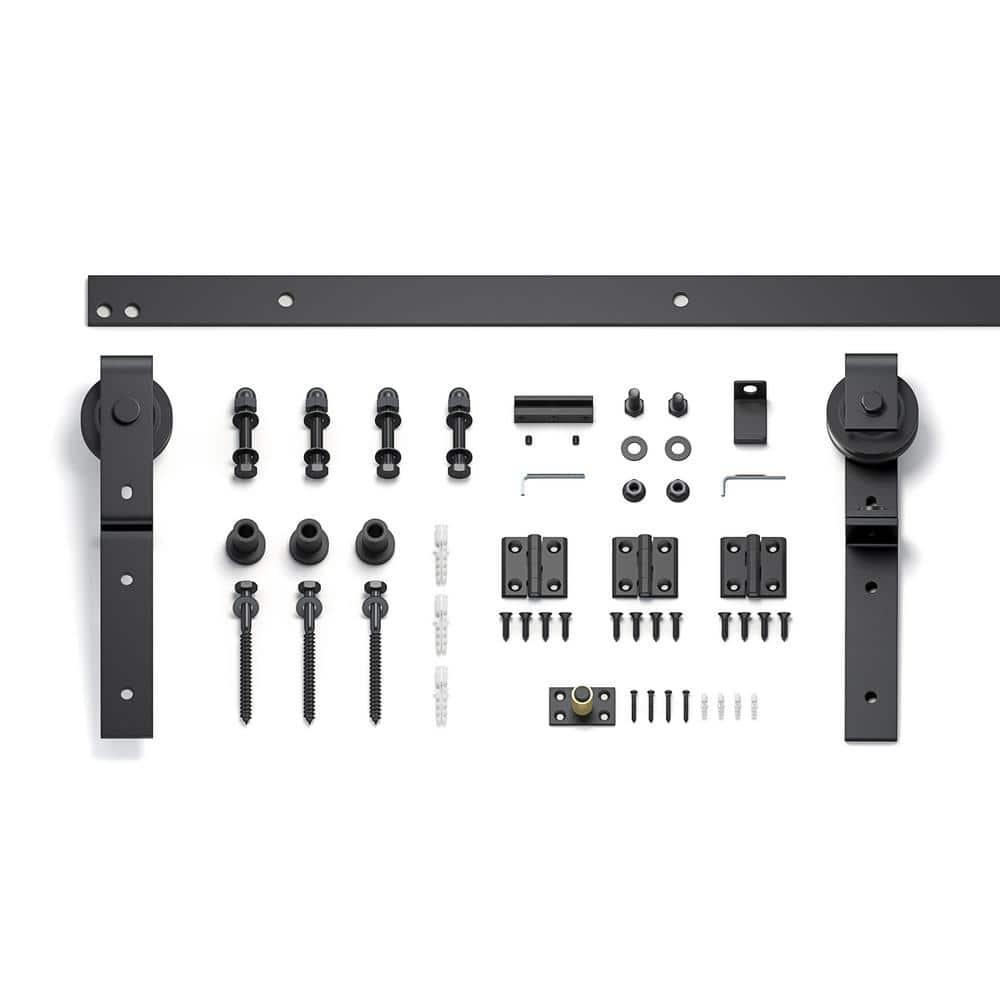 84'' Assembled Solid Wood Bi-Fold Barn Doors with Installation Hardware Kit