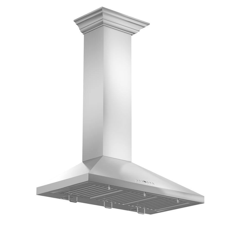 ZLINE KL2CRN-30 ZLINE 30 in. Convertible Vent Convertible Vent Wall Mount Range Hood in Stainless Steel W/ Crown Molding (KL2CRN-30)