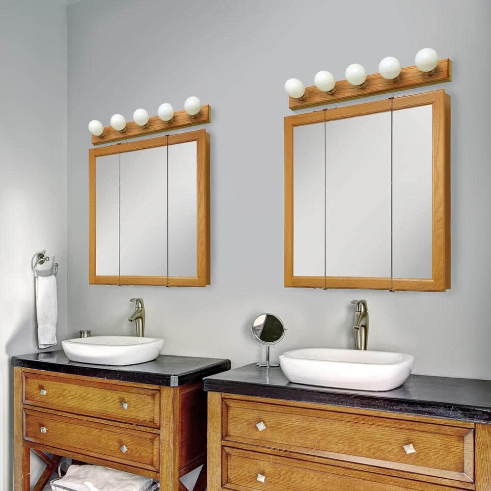 Design House, 545301-HOK 30-inch Claremont Bathroom Medicine Cabinet, Wall Mounted, Mirror, Oak