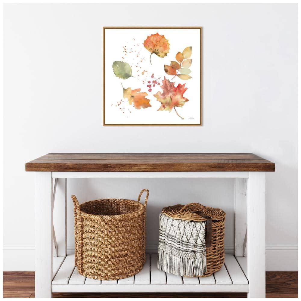 22"x22" Falling Leaves I by Katrina Pete Framed Wall Canvas - Amanti Art: Autumn Harvest Decor, Seasonal Canvas