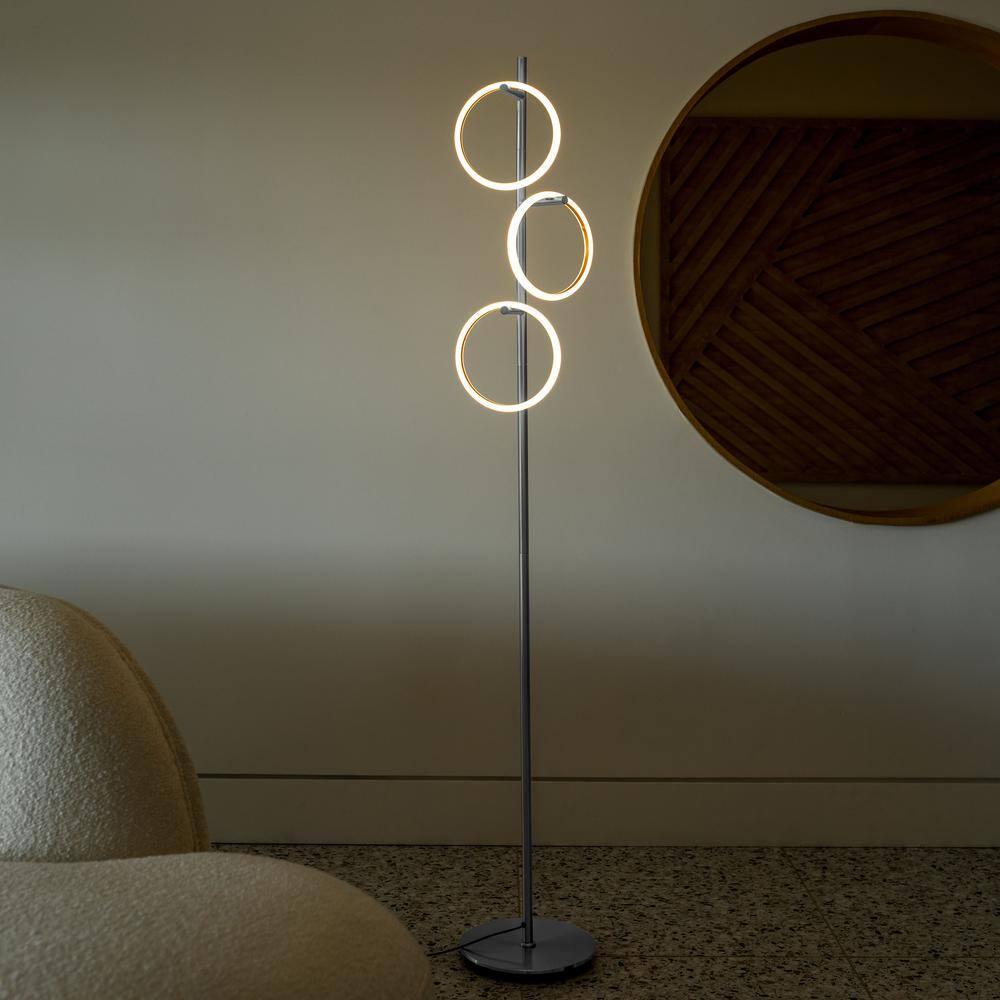 Brightech Saturn 66 in. Industrial 3-Light 3-Way Dimming LED Floor Lamp