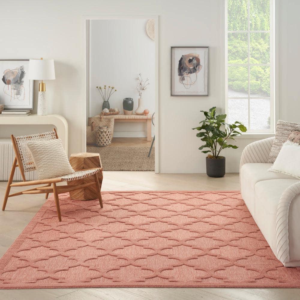 Nourison Easy Care 7' x 10' Coral/Orange Indoor/Outdoor Rug