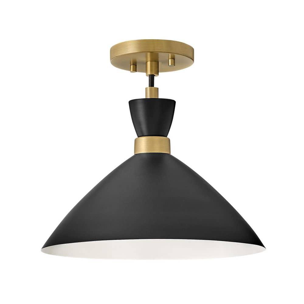 Lark Simon 1 - Light Pendant in  Black/Heritage Brass