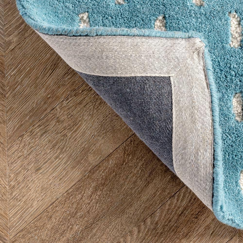 Nuloom Mandia Striped Wool Area Rug, 4' x 6', Baby Blue