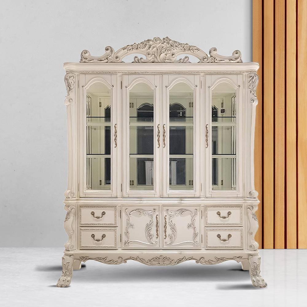 75" Dresden Hutch Tops Bone White Finish - Acme Furniture